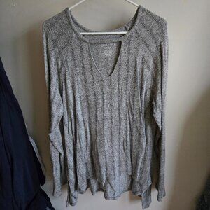 Grey V-neck Sweater - American Eagle, Size XL